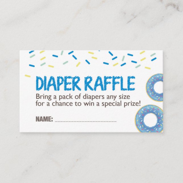 Blue Donut Diaper Raffle Biljett Tilläggskort (Framsida)