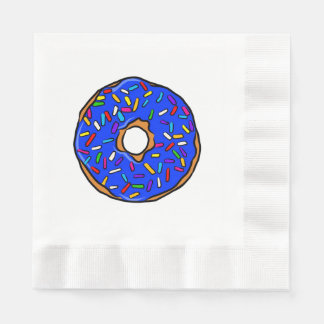 Blue Donut Rainbow Colorful Sprinkles Art Yummy Pappersservett