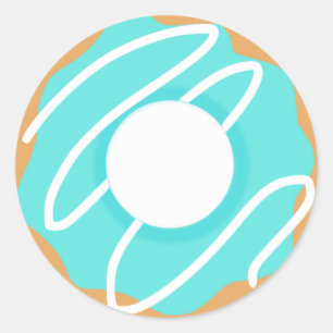 Blue Donut Runt Klistermärke