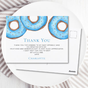 Blue Donuts Baby Sprinkle Tack Vykort
