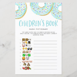 Blue Donuts Emoji Children's Bok Baby Shower Game