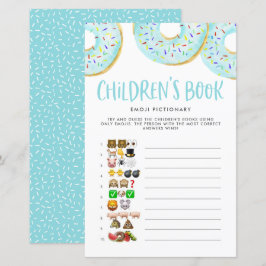 Blue Donuts Emoji Children's Bok Baby Shower Game