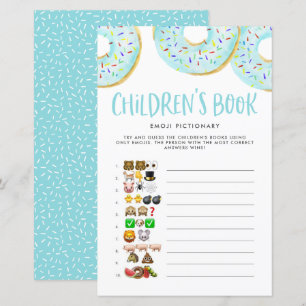 Blue Donuts Emoji Children's Bok Baby Shower Game