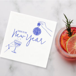 Blue Doodle, nya år party Pappersservett