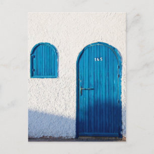 "BLUE DOOR, MOROCCO", RESEFOTOGRAFY POSTCARD VYKORT