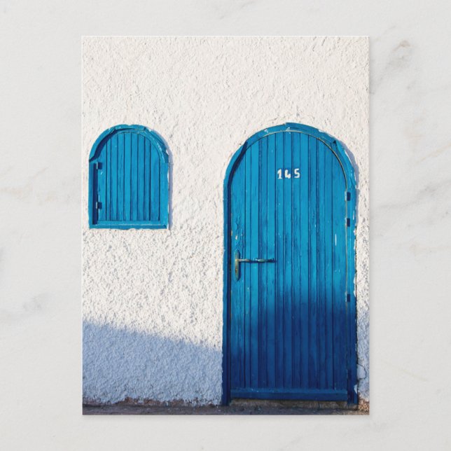 "BLUE DOOR, MOROCCO", RESEFOTOGRAFY POSTCARD VYKORT (Framsida)