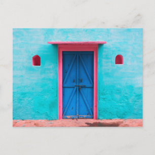 "BLUE DOOR, MOROCCO", RESEFOTOGRAFY POSTCARD VYKORT