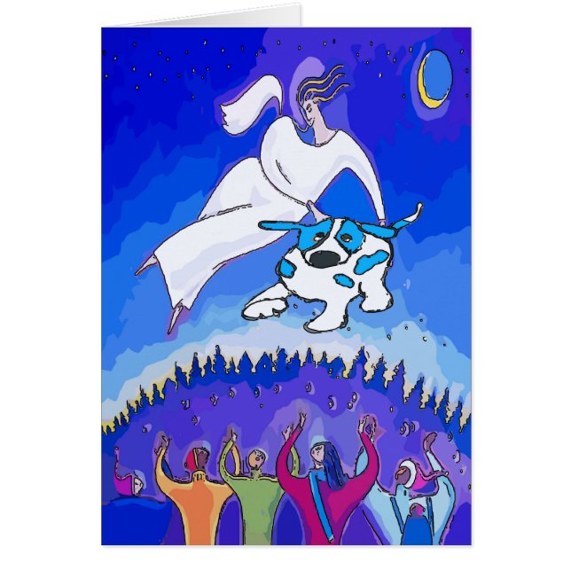 Blue Dot Hund, ett gift från himlen Hälsningskort (Framsidan)