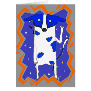 Blue Dot Hund från Rymden Hälsningskort