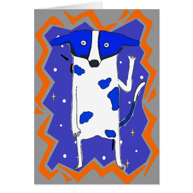 Blue Dot Hund från Rymden Hälsningskort (Framsidan)