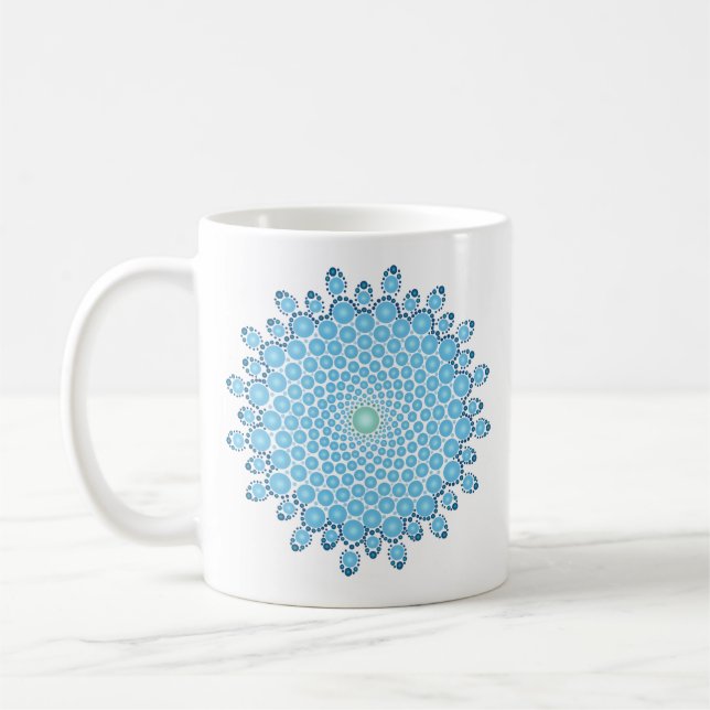 Blue Dot Mandala Coffee Mugg (Vänster)