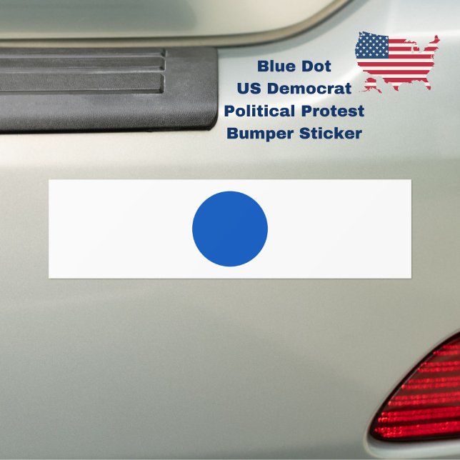 Blue Dot US Democrat Support Anti-Trump Protest Bildekal (Resist with this Blue Dot US Democrat political protest bumper sticker)