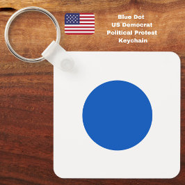 Blue Dot US Democrat Support Anti-Trump Protest Nyckelring