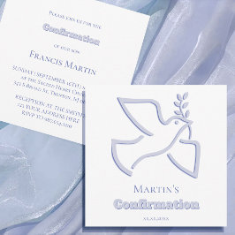 blue dove Confirmation | small size  Inbjudningar