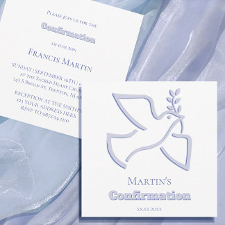 blue dove Confirmation | small size  Inbjudningar