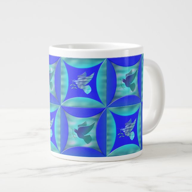 Blue Dove i Hål i Barn Door Jumbo Mugg (Framsida höger)
