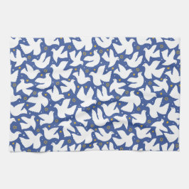 Blue Dove Star of David Hanukkah Kitchen Towel Kökshandduk