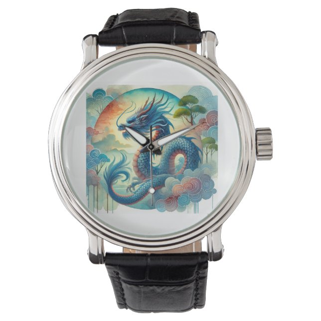 Blue Dragon 111024AREF141 - Watercolor Armbandsur (Framsida)