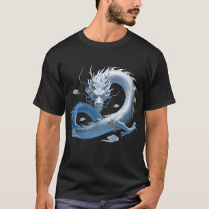 Blue Dragon Art Mytisk Fantasy Estetik Ori T Shirt