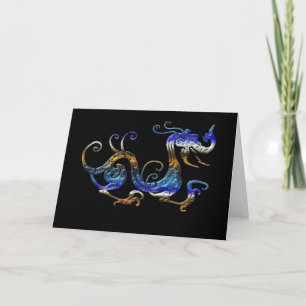 BLUE DRAGON Asian Art Cards Helgkort