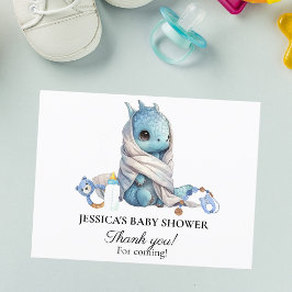 Blue Dragon Baby Shower Tack Vykort