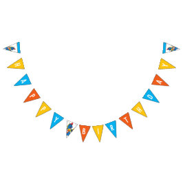 Blue Dragon Birthday Bunting Flagga