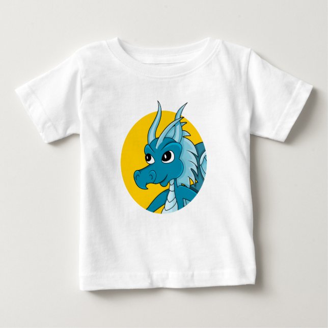 Blue dragon cartoon baby T-Shirt (Framsida)