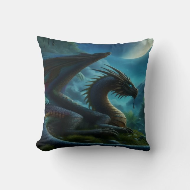 Blue Dragon Dekorativ kudde (Framsida)