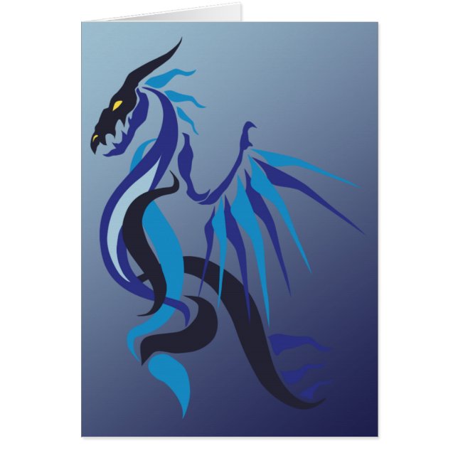 Blue Dragon Flame Hälsningskort (Framsidan)