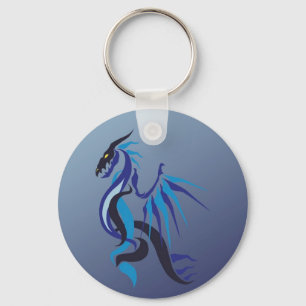 Blue Dragon Flame Nyckelring