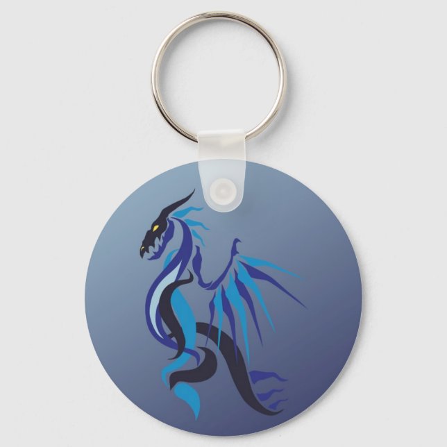 Blue Dragon Flame Nyckelring (Framsida)