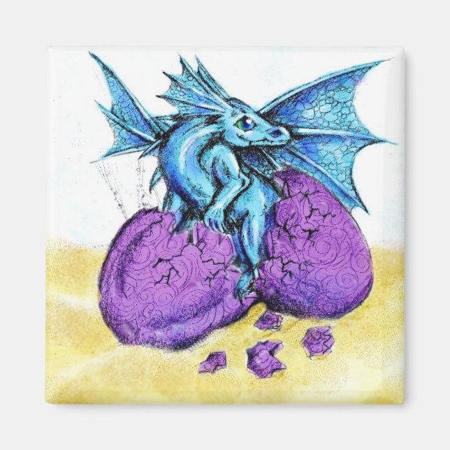 Blue Dragon Hatching Magnet (Framsidan)