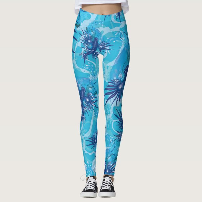 Blue Dragon Marine Creature Leggings (Framsida)