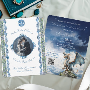 Blue Dragon OSA Celtic Wedding bjudande Inbjudningar