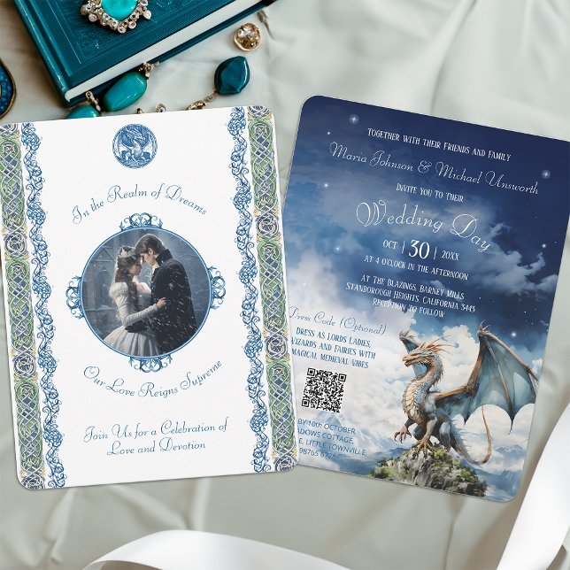 Blue Dragon OSA Celtic Wedding bjudande Inbjudningar (Skapare uppladdad)