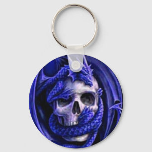 blue-dragon-skull nyckelring