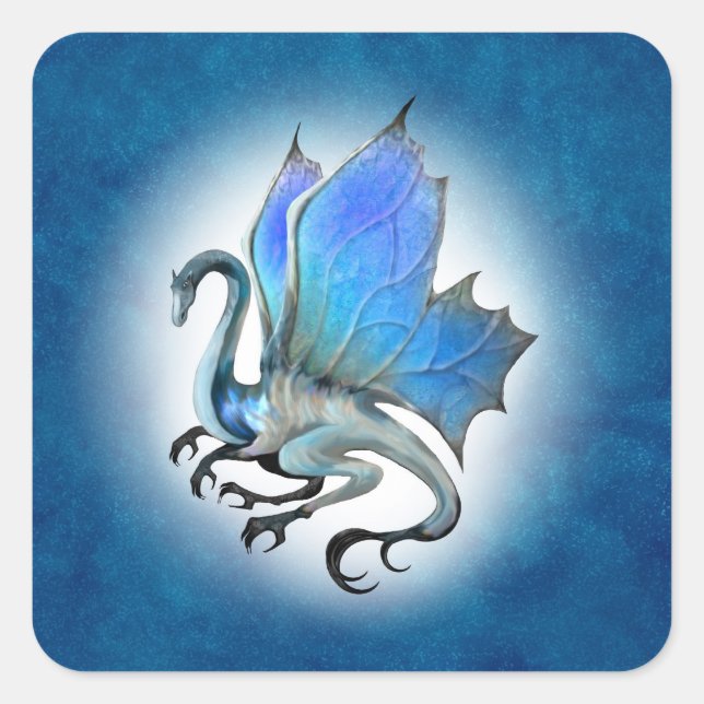 Blue Dragon Stickers Fyrkantigt Klistermärke (Framsida)