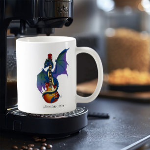 Blue Dragon Sunburst Guitar Music Kaffemugg