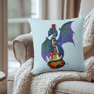 Blue Dragon Sunburst Guitar Music Kudde