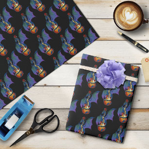 Blue Dragon Sunburst Guitar Music Presentpapper