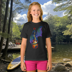 Blue Dragon Sunburst Guitar Music T Shirt