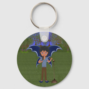 Blue Dragon Winged Musical Boy Älva Nyckelring