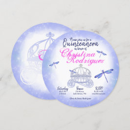 Blue Dragonflies, Rosa Quinceañera-inbjudan Inbjudningar