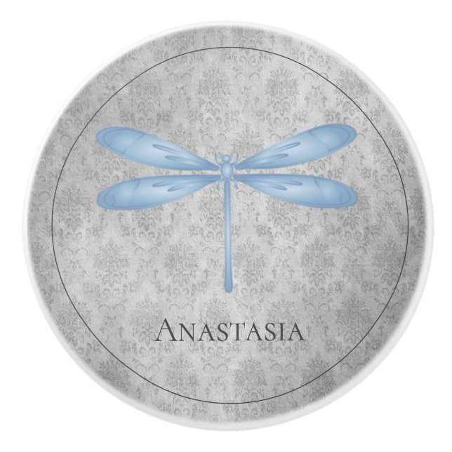 Blue Dragonfly Damask Knopp (Framsidan)