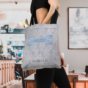 Blue Dragonfly Damask Tygkasse