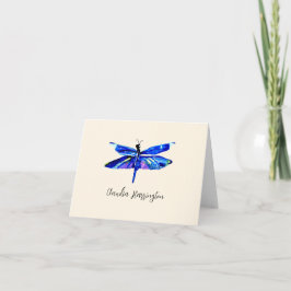 Blue Dragonfly Elegant Personal Nature Stationery Anteckningskort