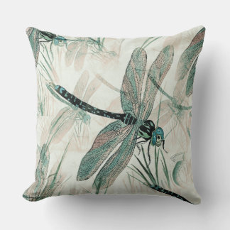 Blue Dragonfly - Fun Insect Pattern Kudde