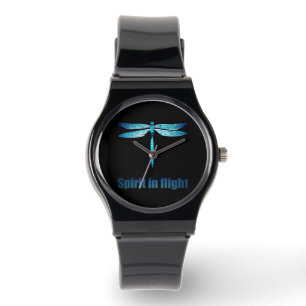 Blue Dragonfly i flygbeläggning Armbandsur