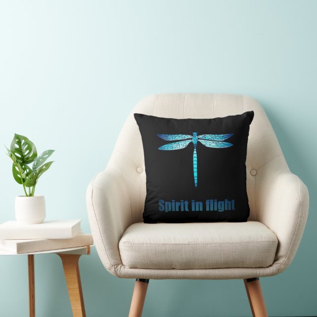 Blue Dragonfly i flygbeläggning Kudde (Stol)