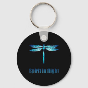 Blue Dragonfly i flygbeläggning Nyckelring